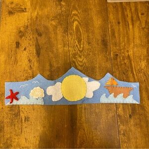 Handmade Felt Embroidered Nautical Birthday Crown